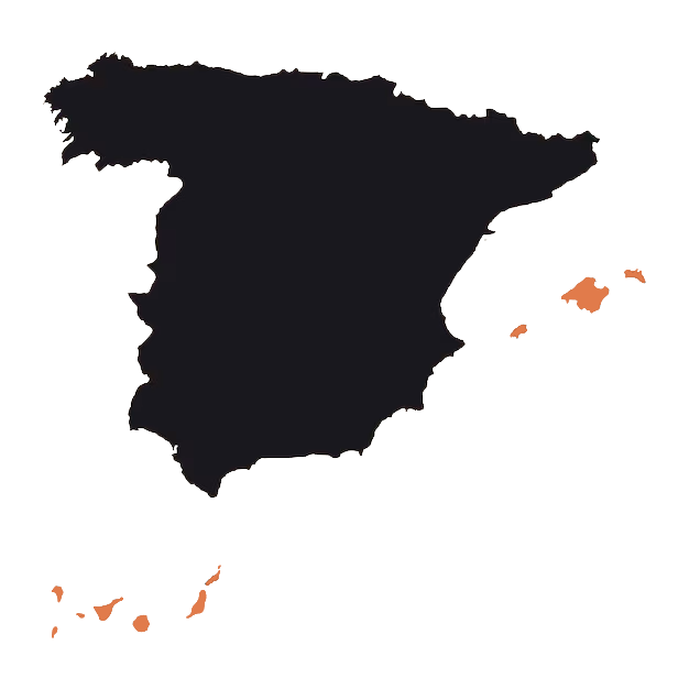 Mapa de España con islas destacadas