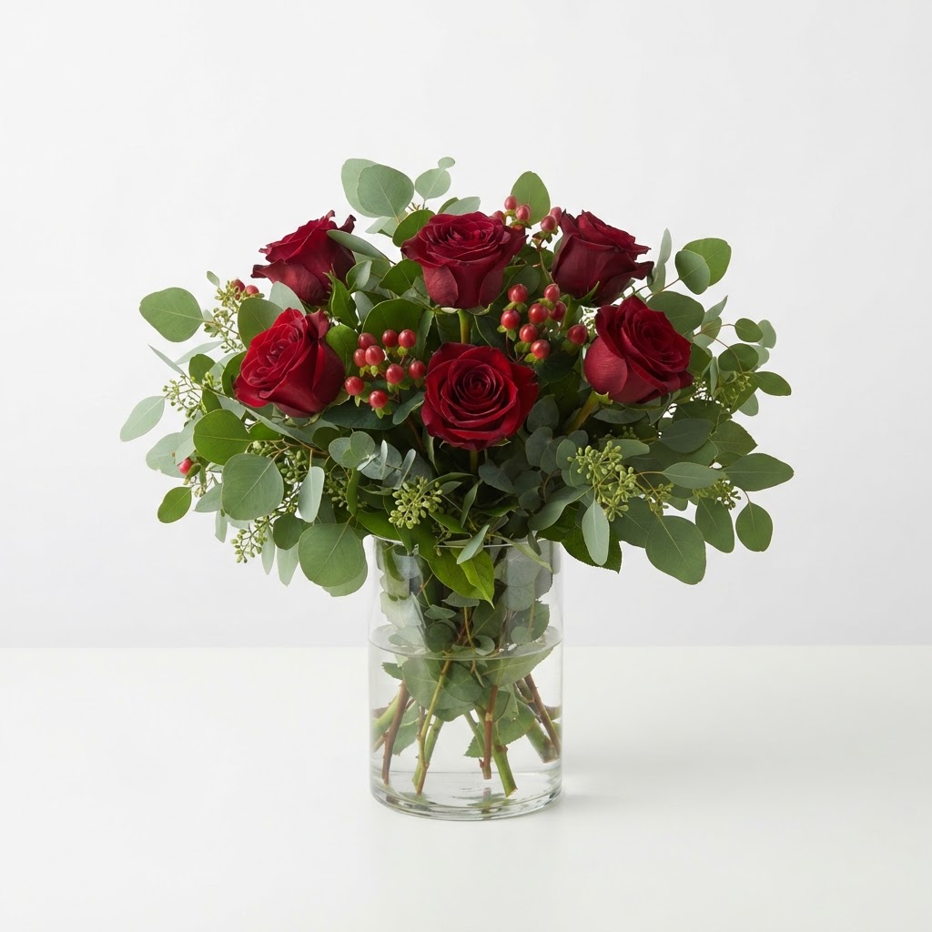 Berry Charm Vase floral arrangement from Rainbow Flowers LLC in Florence, SC