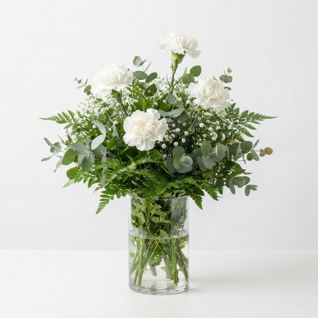 White Purity Vase floral arrangement from Rainbow Flowers LLC in Florence, SC