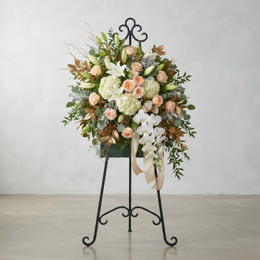Peach & Bronze Standing Spray