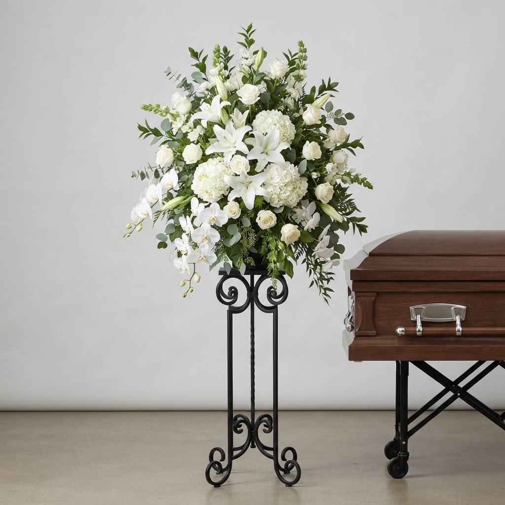 White Elegance Pedestal Arrangement