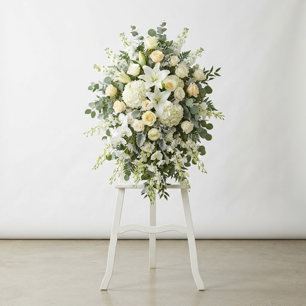White & Yellow Grace Standing Spray