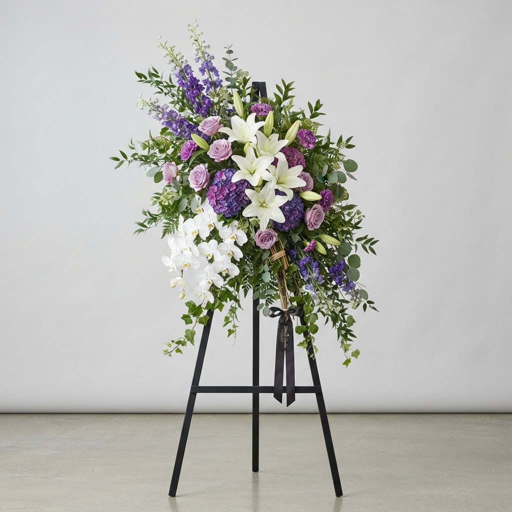 Purple Orchid Cascade Standing Spray