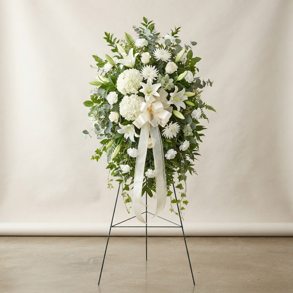 White Serenity Standing Spray