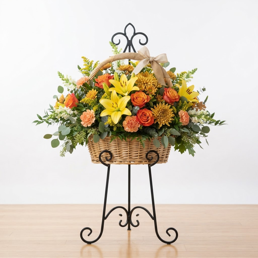 Golden Warmth Standing Basket