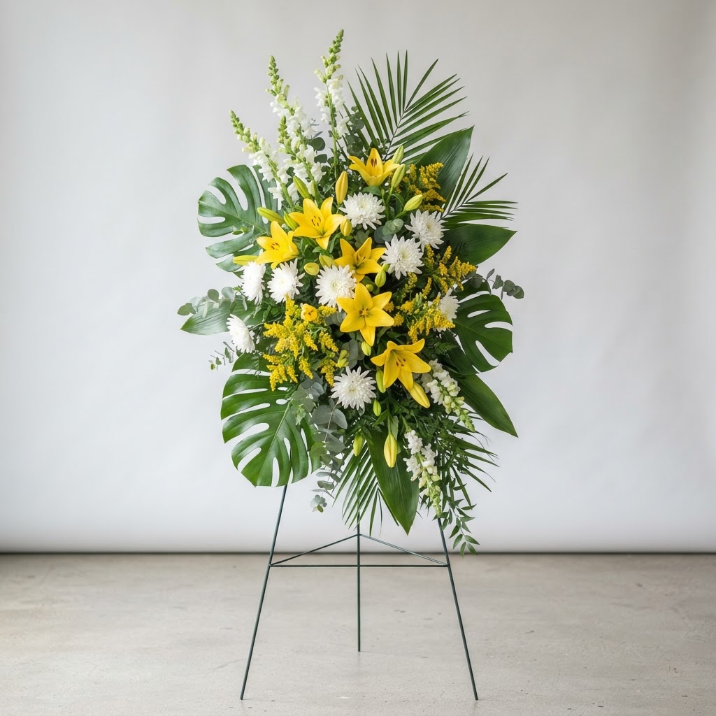 Yellow & Green Tropical Standing Spray