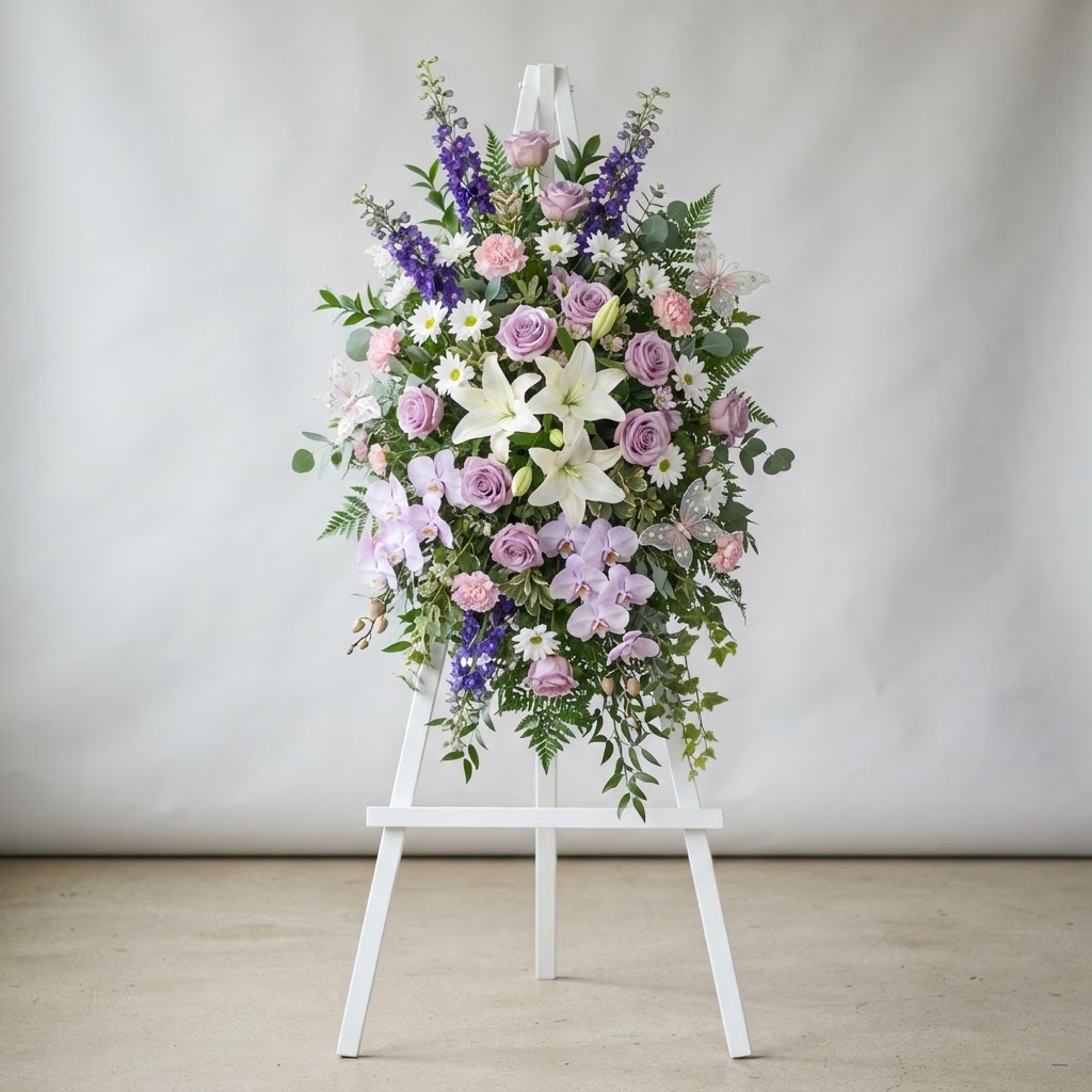 Lavender Butterfly Standing Spray