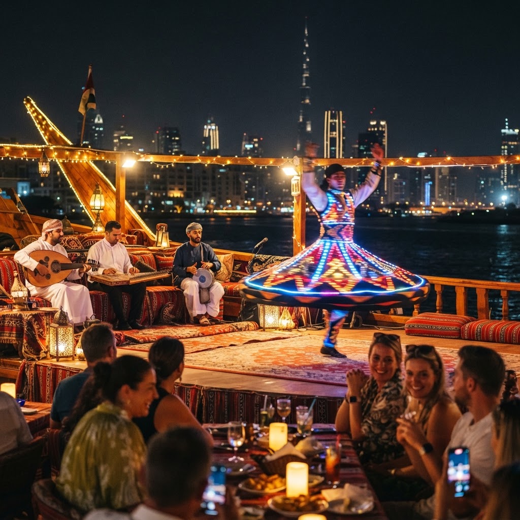 Cultural show on a Dubai dhow cruise