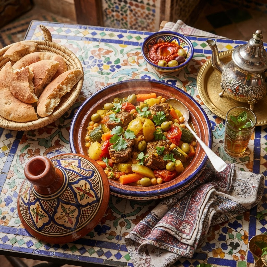 Moroccan tagine and mint tea
