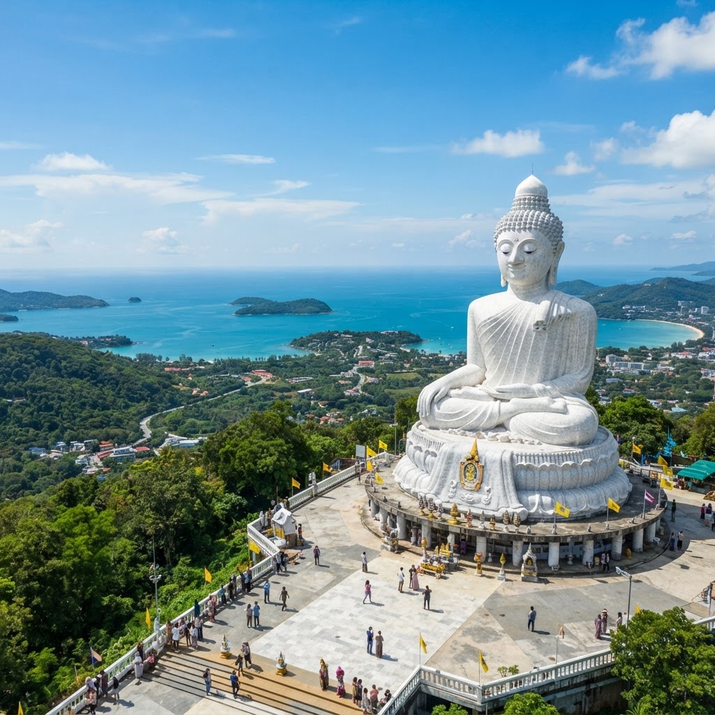 Big Buddha statue overlooking Phuket