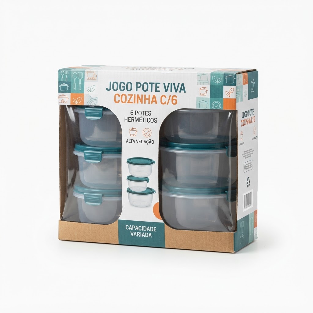 Jogo Pote Viva Cozinha C/6