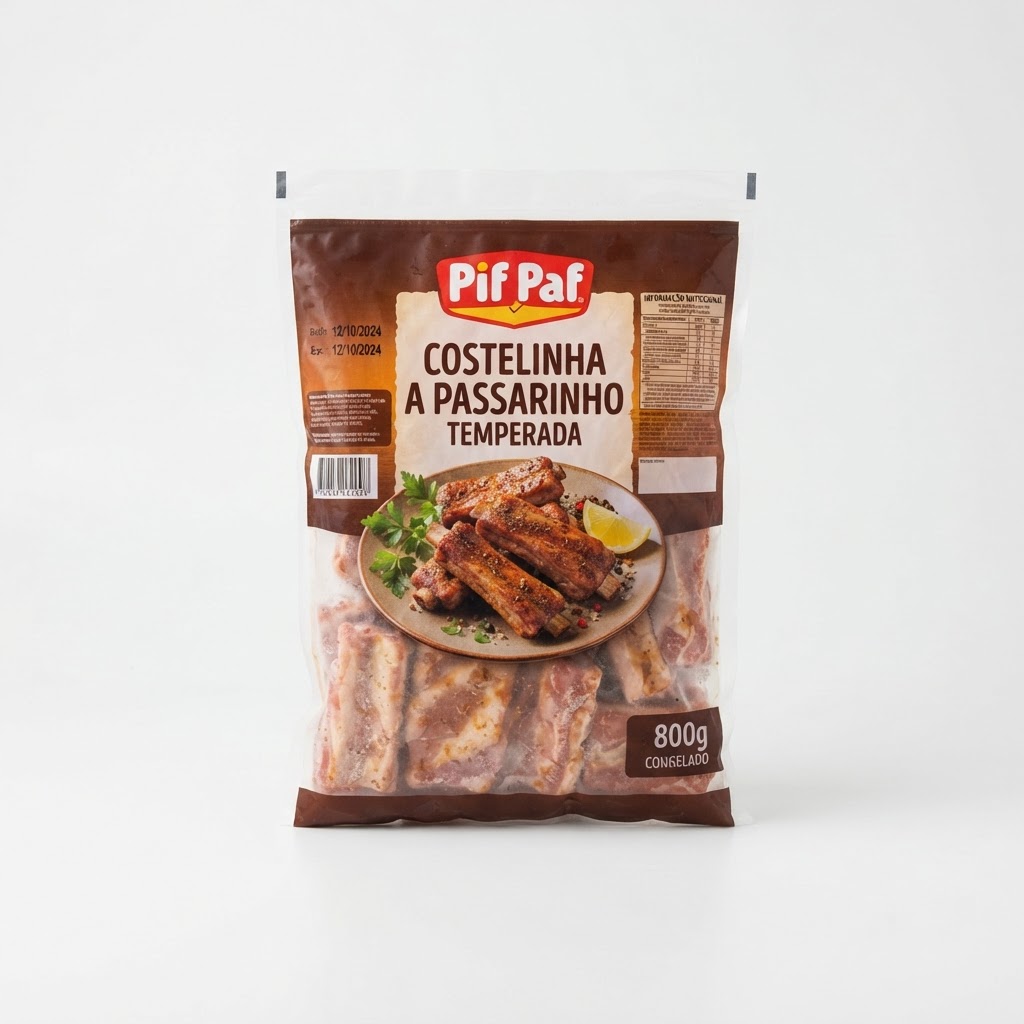 Costelinha a Passarinho Pif Paf Temperada Cong. 800g