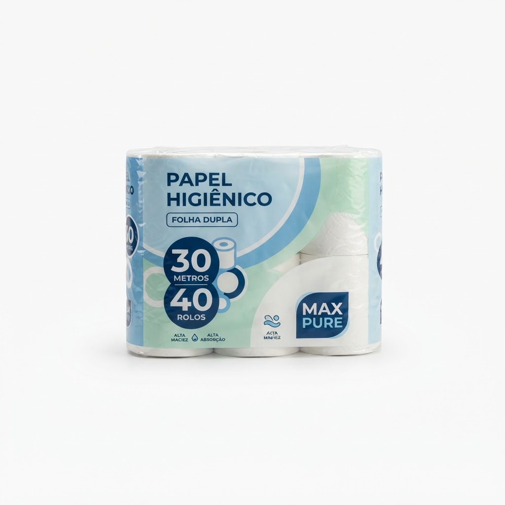 Papel Higiênico Max Pure 30m c/40 Folha Dupla