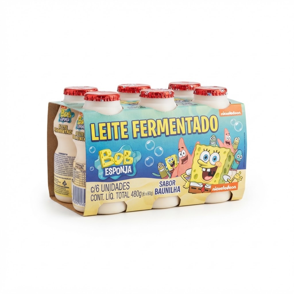 Leite Fermentado Bob Esponja c/6 480g