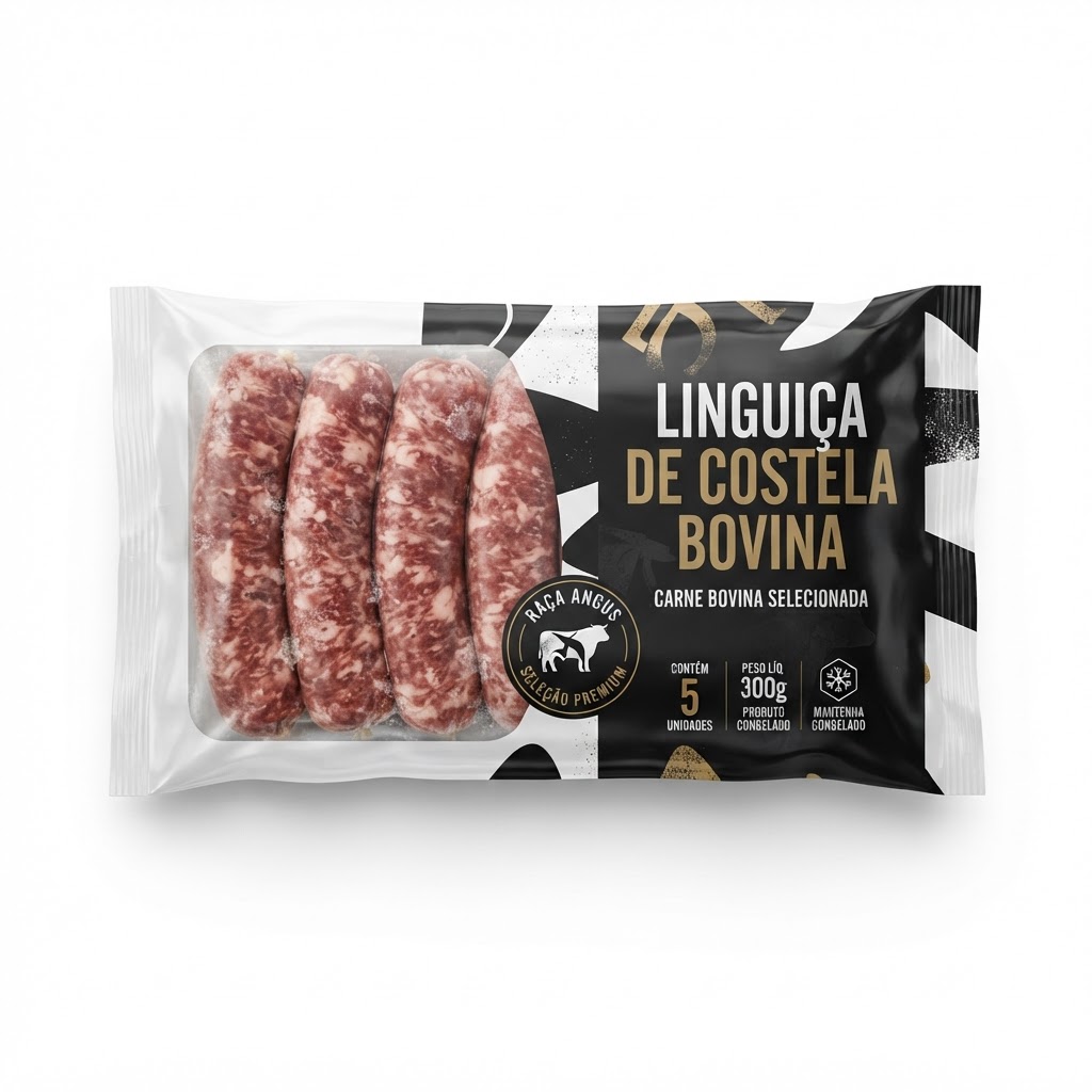 Linguiça de Costela Bovina Carapreta Angus Cong. Pcte. 300g