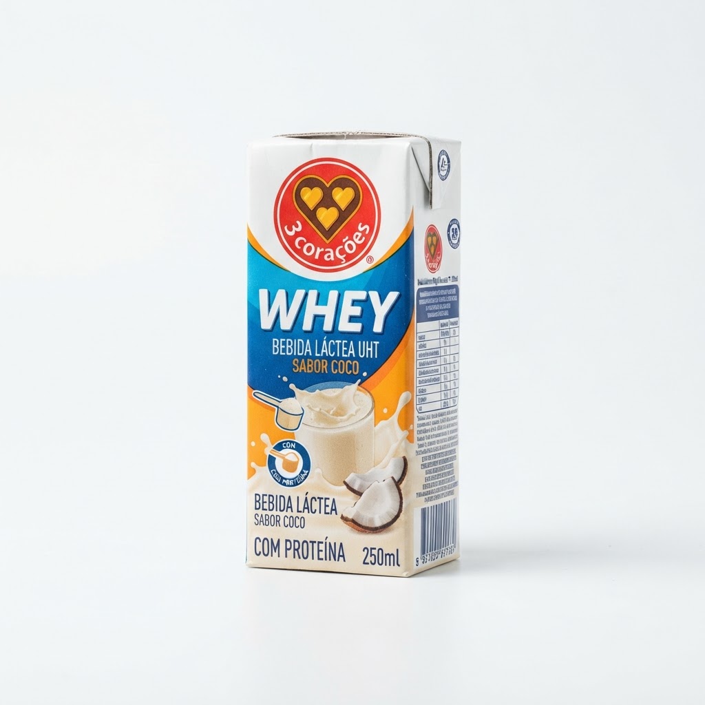 Bebida Láctea Whey 3 Corações TP 250ml