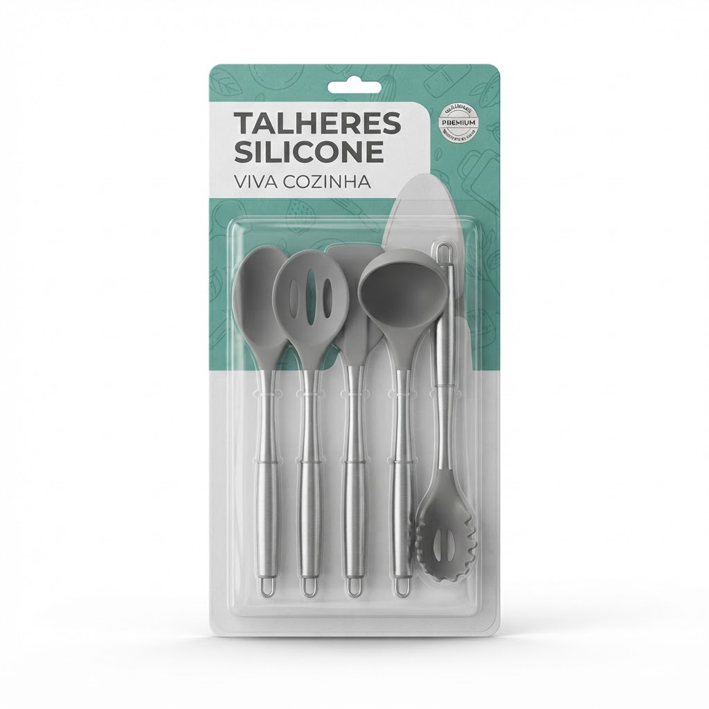 Talheres Silicone Viva Cozinha
