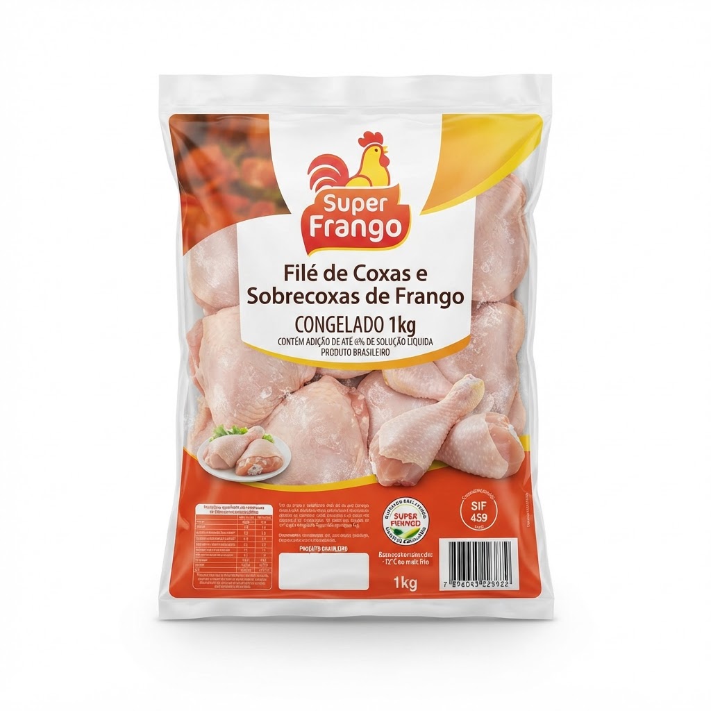 Filé de Coxas e Sobrecoxas de Frango Super Frango Cong. 1kg