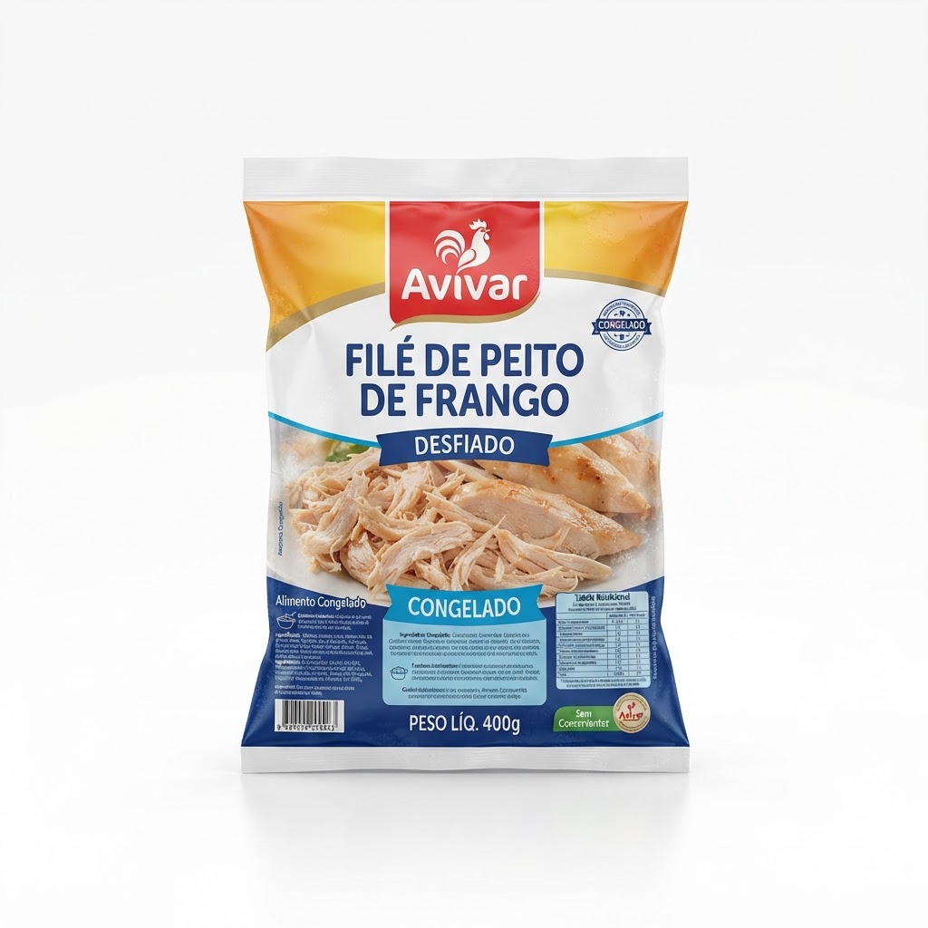 Filé de Peito de Frango Desfiado Avivar Cong. 400g