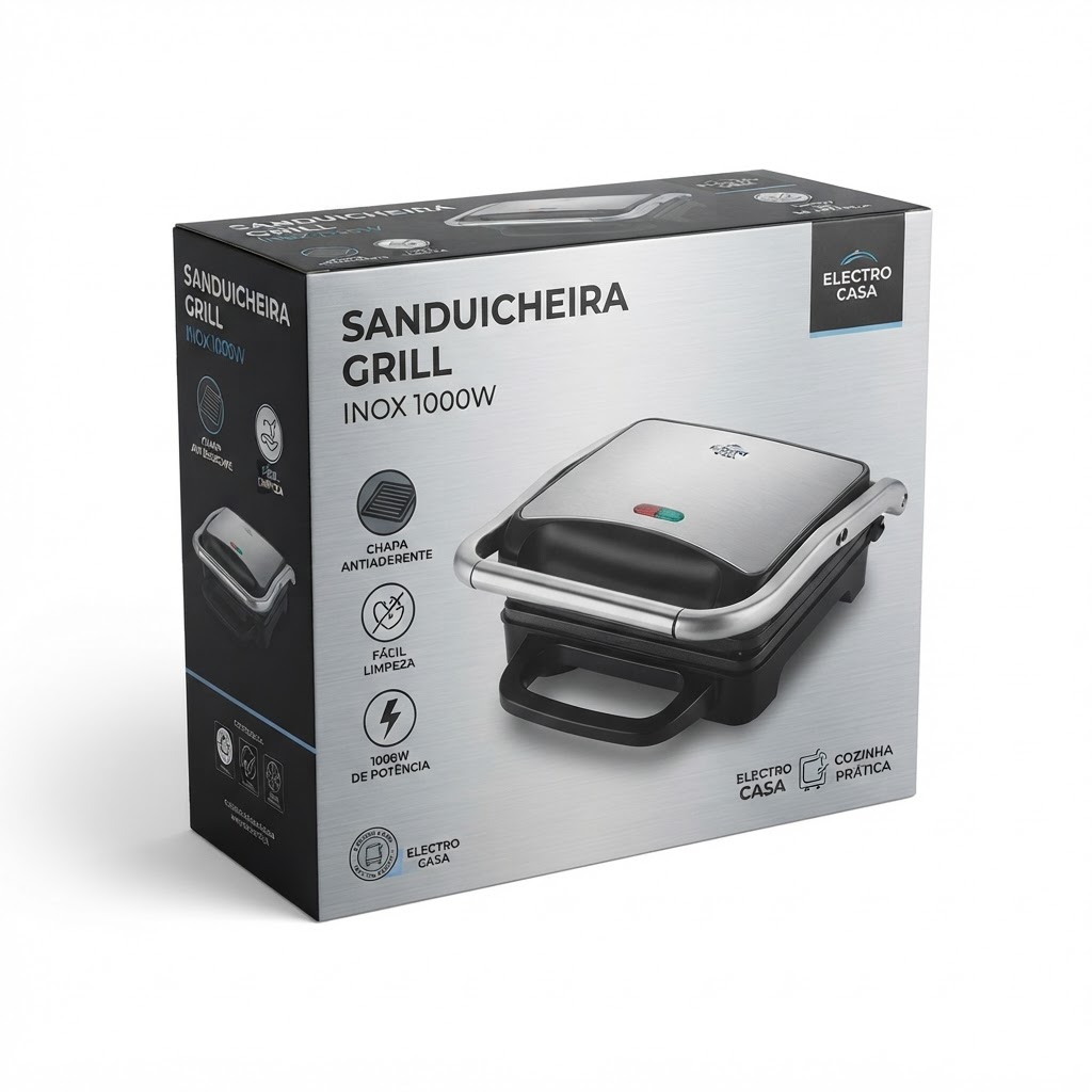 Sanduicheira Grill HQ Inox 1000W
