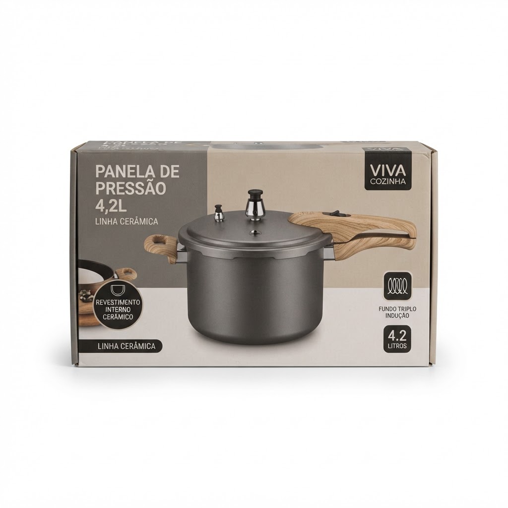 Panela de Pressão Viva Cozinha 4,2L Cerâmica