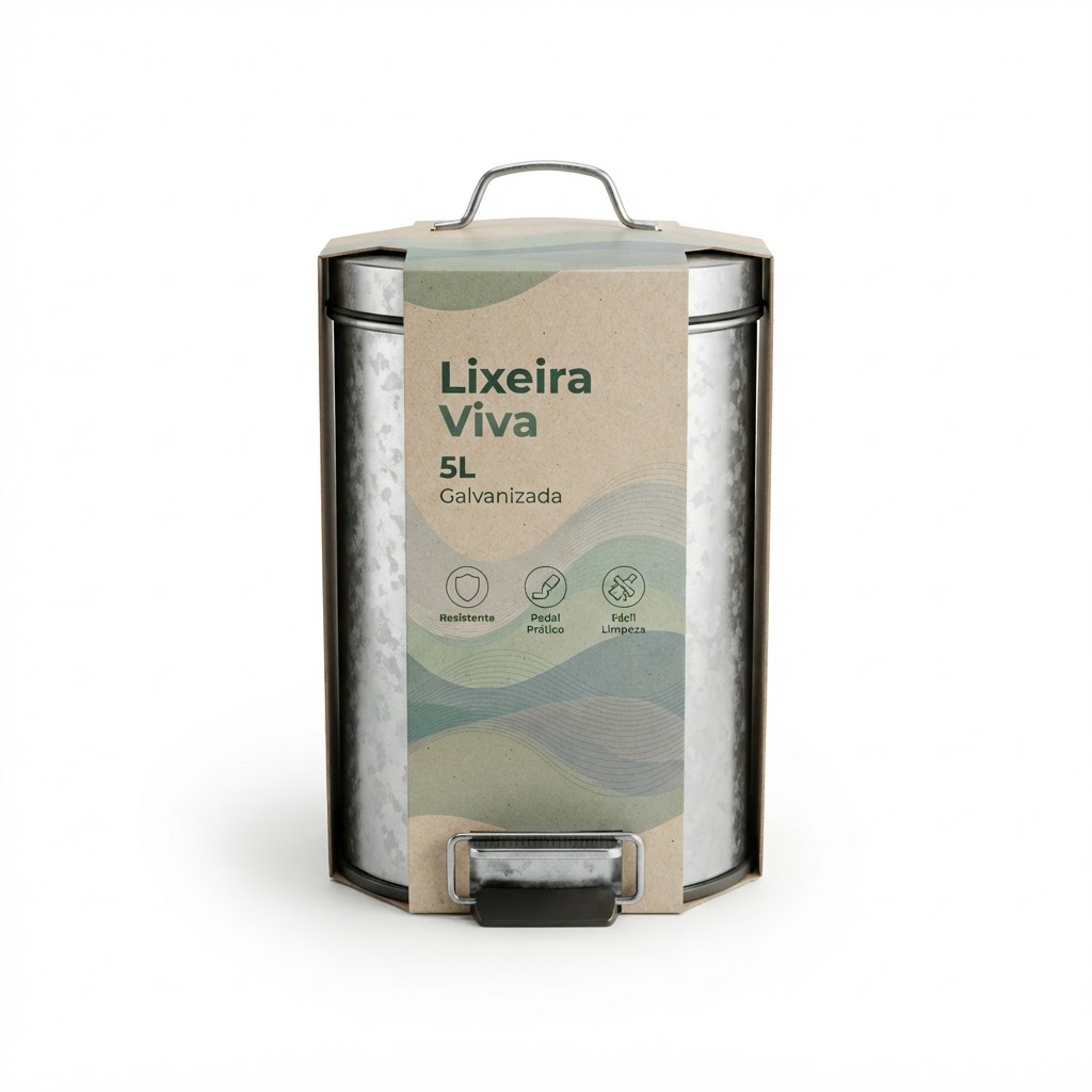 Lixeira Viva 5L Galvanizada