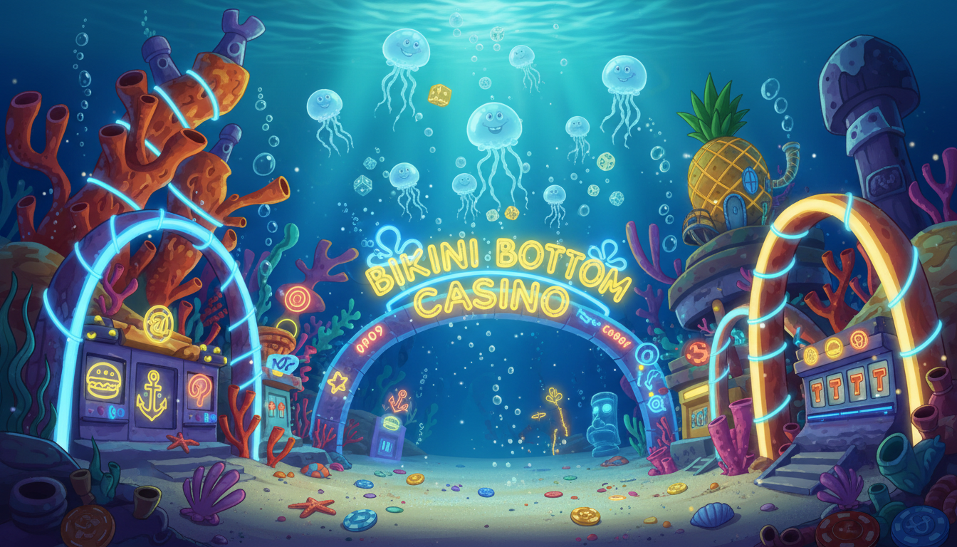 Underwater Bikini Bottom casino scene