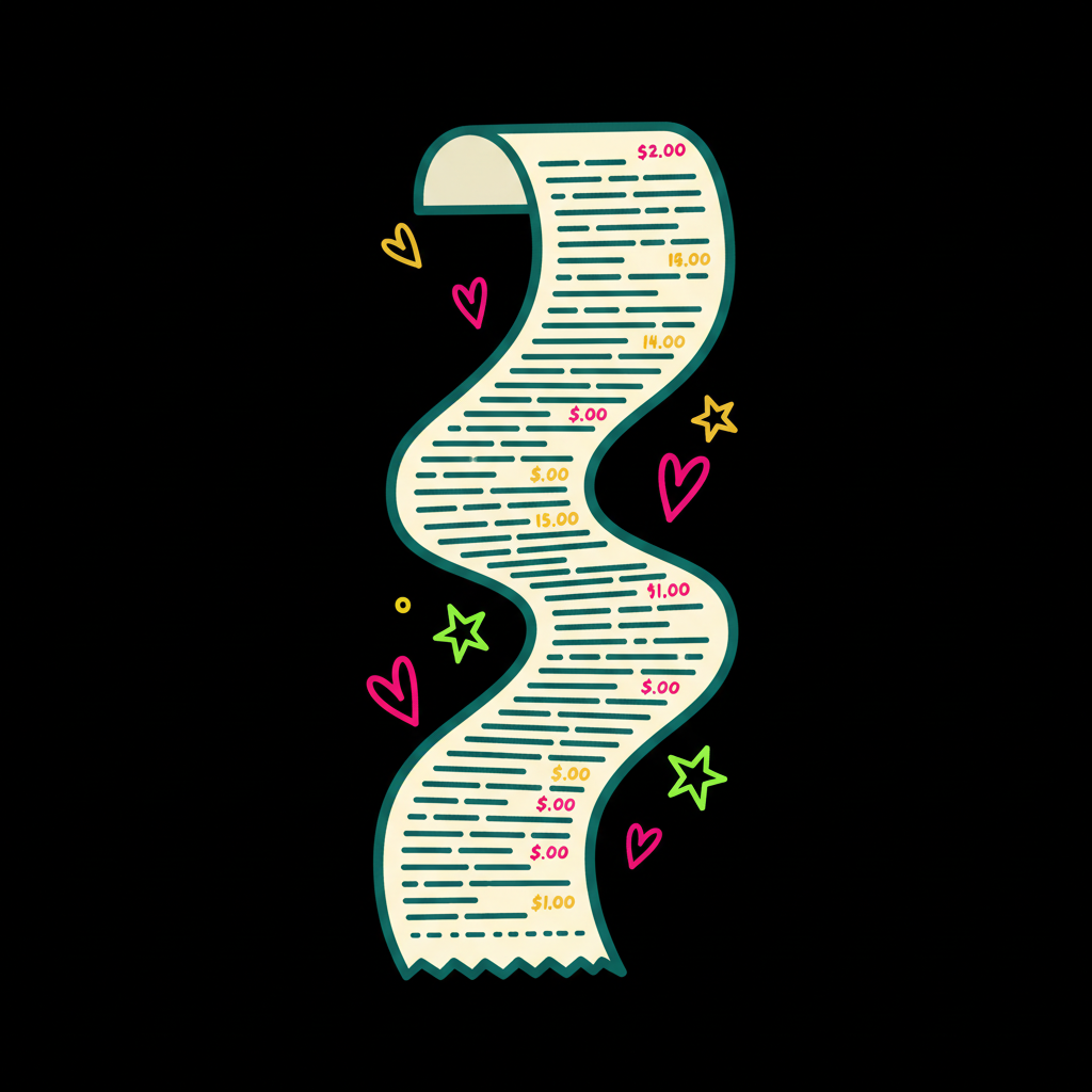 Cartoon receipt sticker