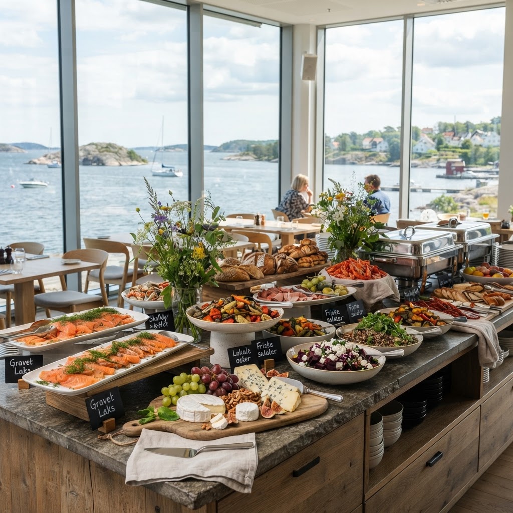 Profesjonell cateringmat servert til et selskap i Vestfold