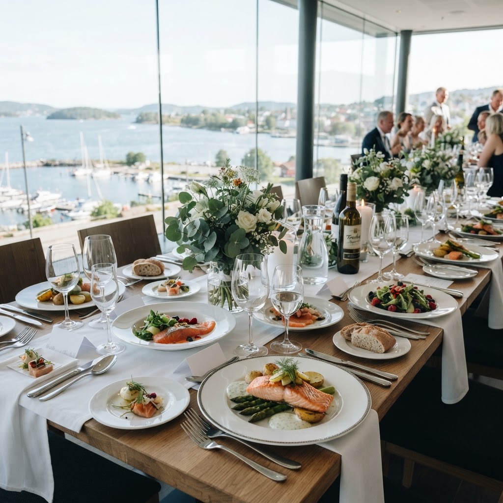 Elegant selskapslokale i Tønsberg med catering fra Kilen Delikatesse