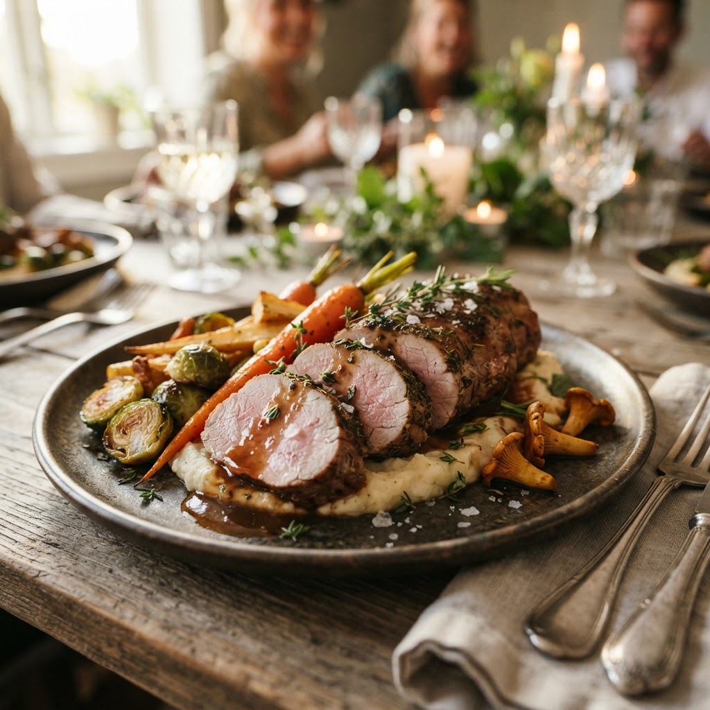 Helstekt svinefilet