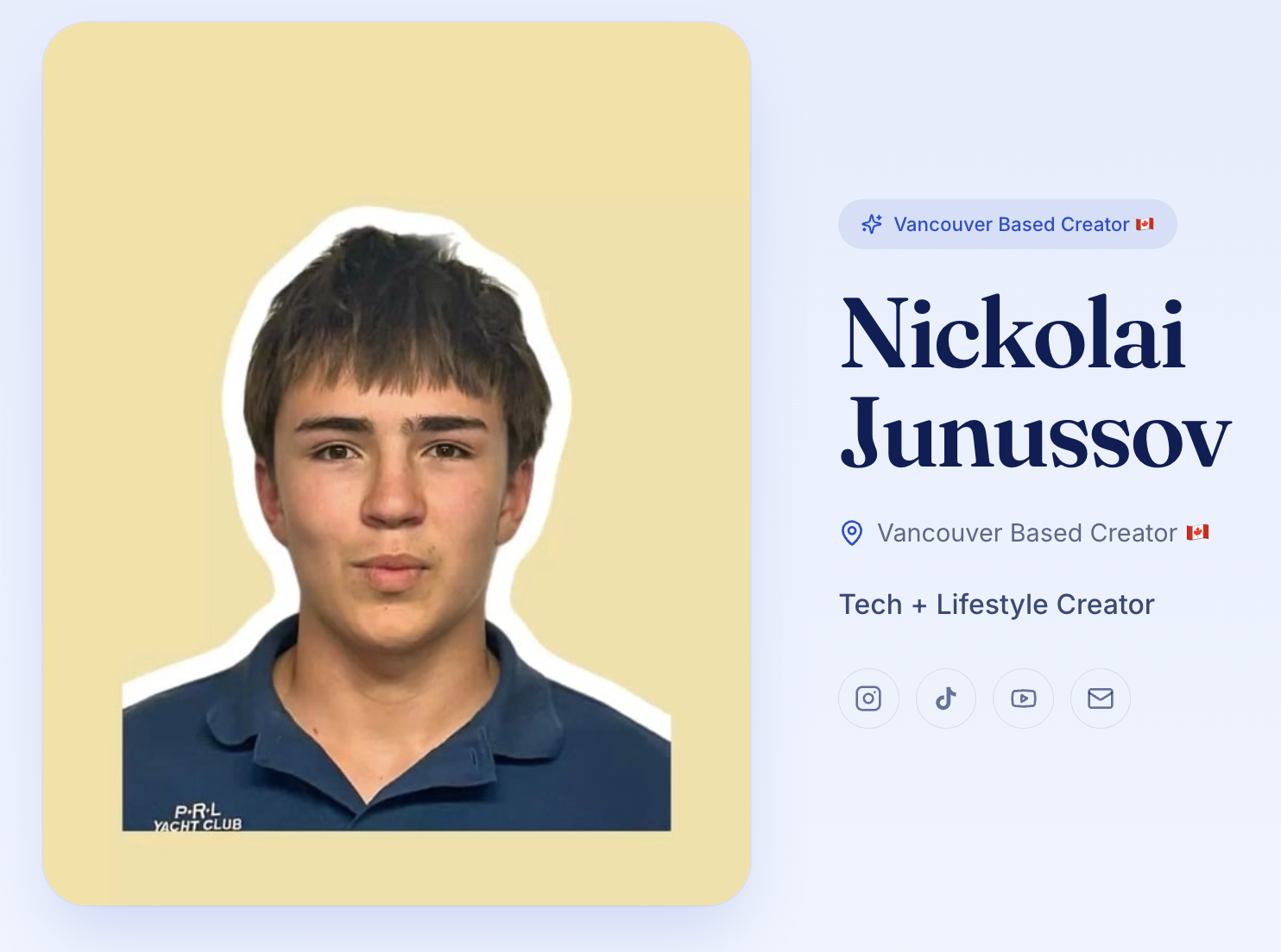 UGC Portfolio template preview