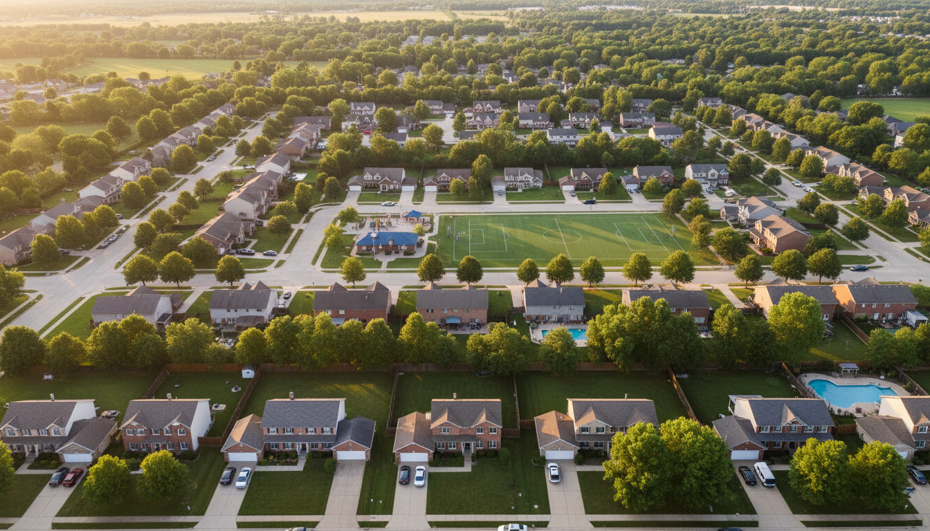 Aerial view of Missouri neighborhoods we serve