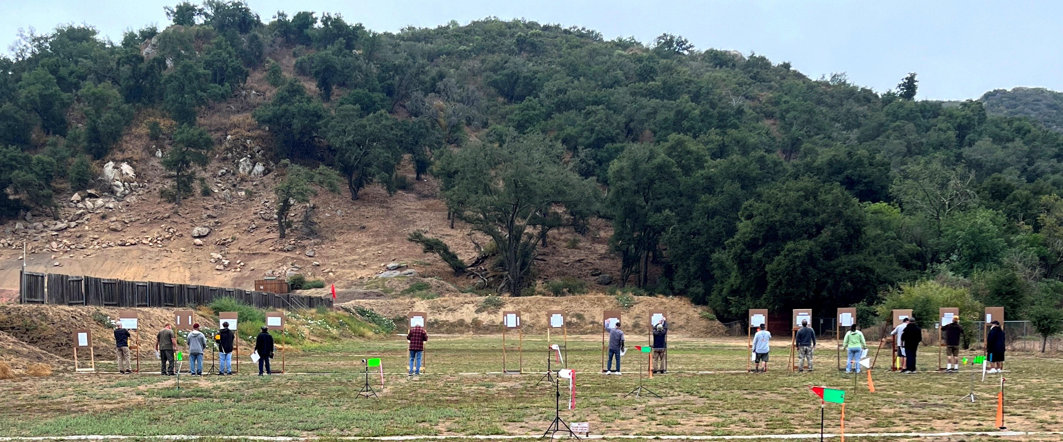 Shooting benches at a .22LR rifle match range