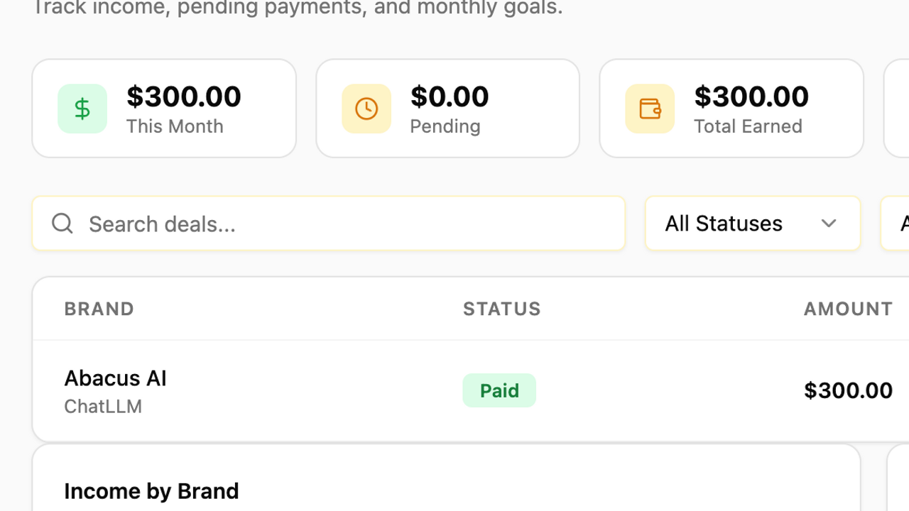 UGC Creator Income Generator template preview