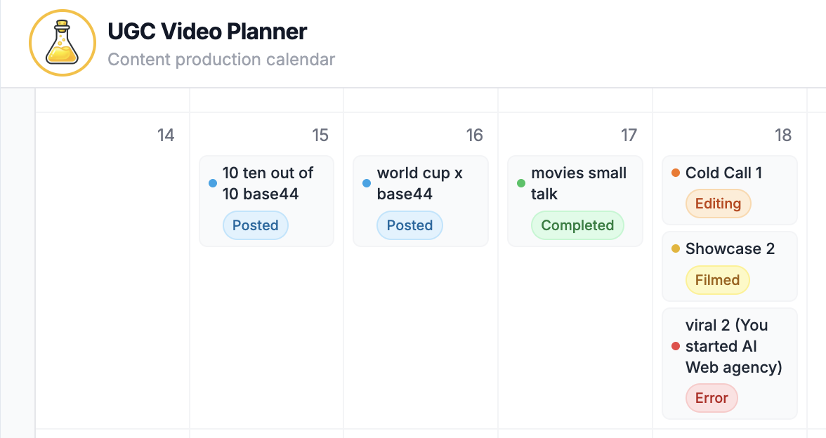 UGC Production Pipeline template preview