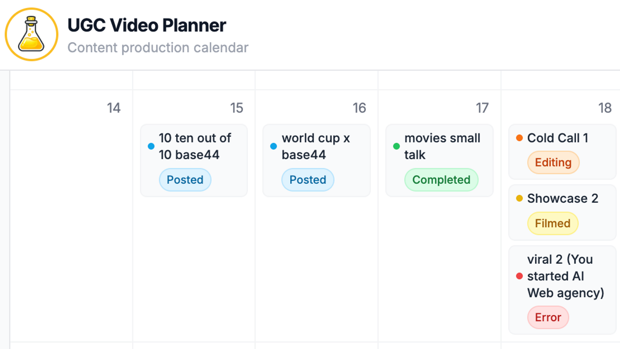 UGC Production Pipeline template preview