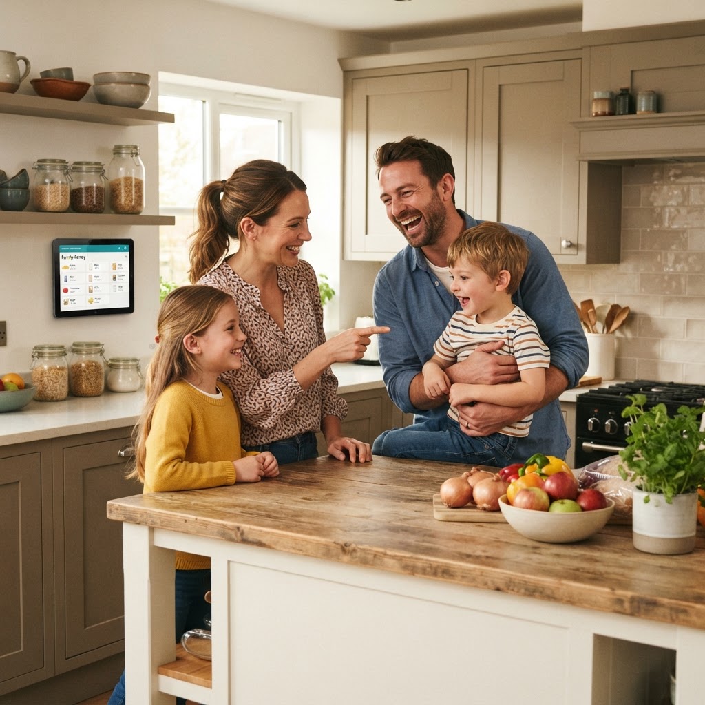 Family using Scana smart pantry scanner