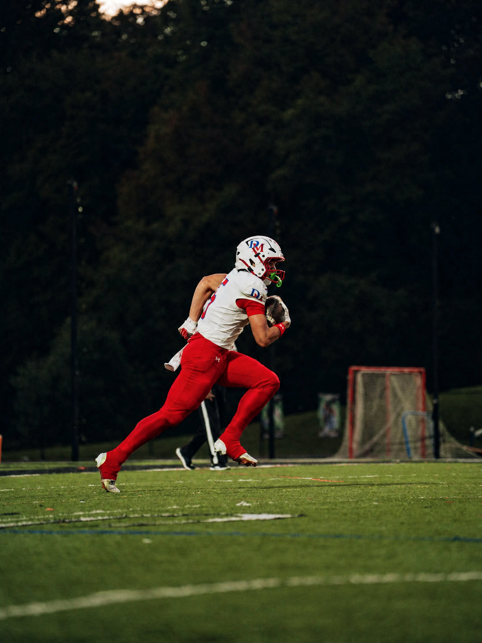 Austin Barber running with the football after the catch