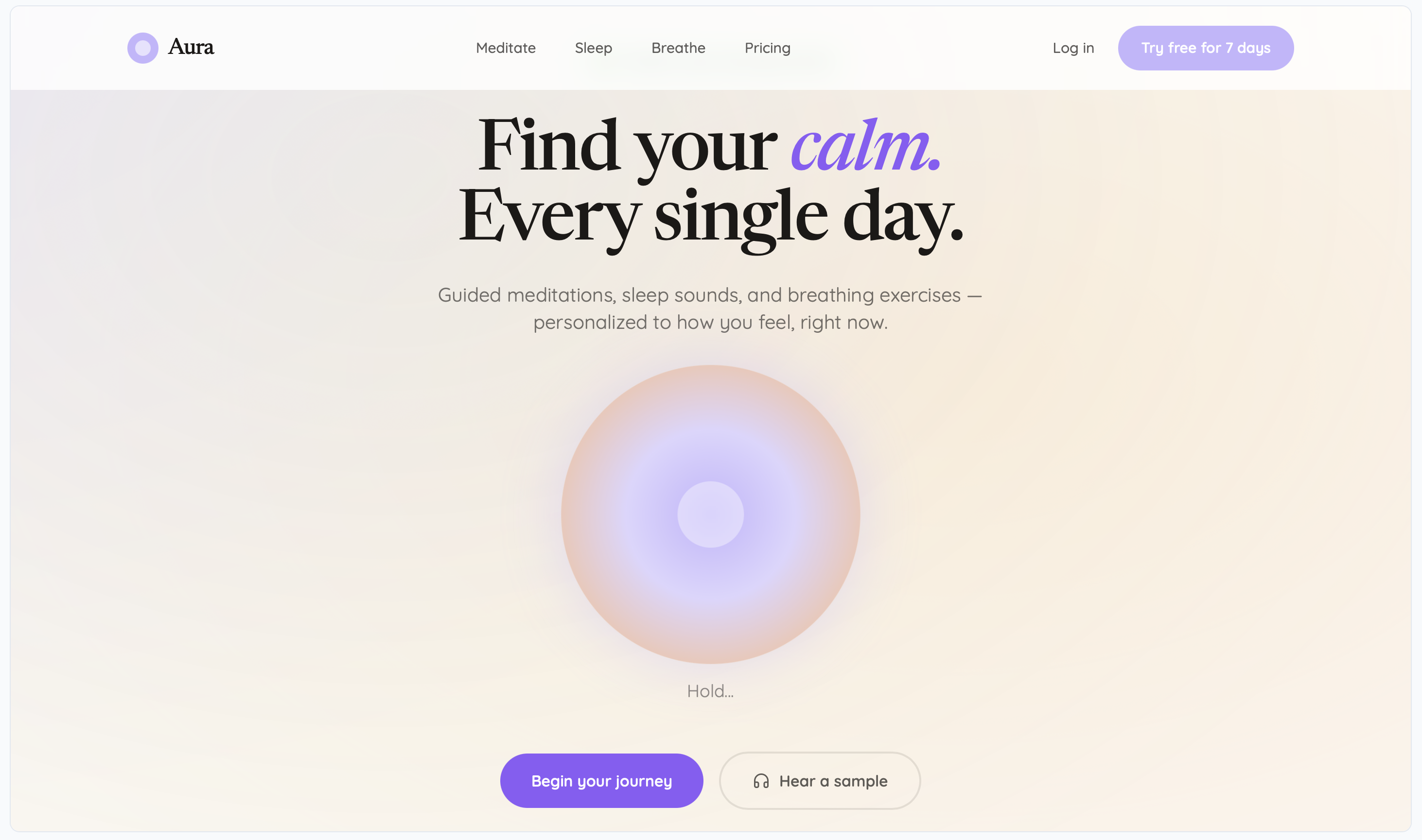 Aura — Wellness & Mindfulness App template preview