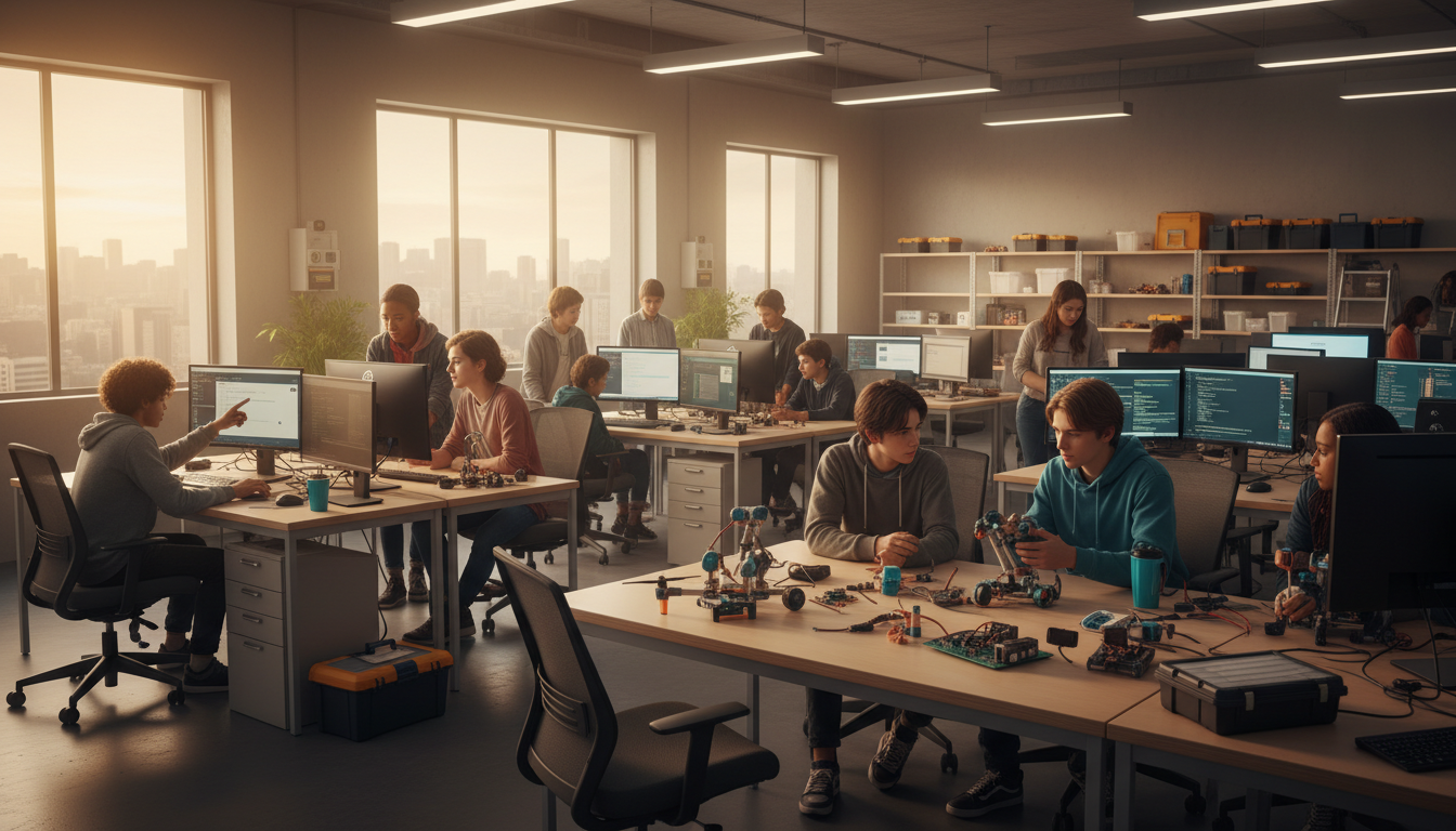 Youth engaged in community technology lab