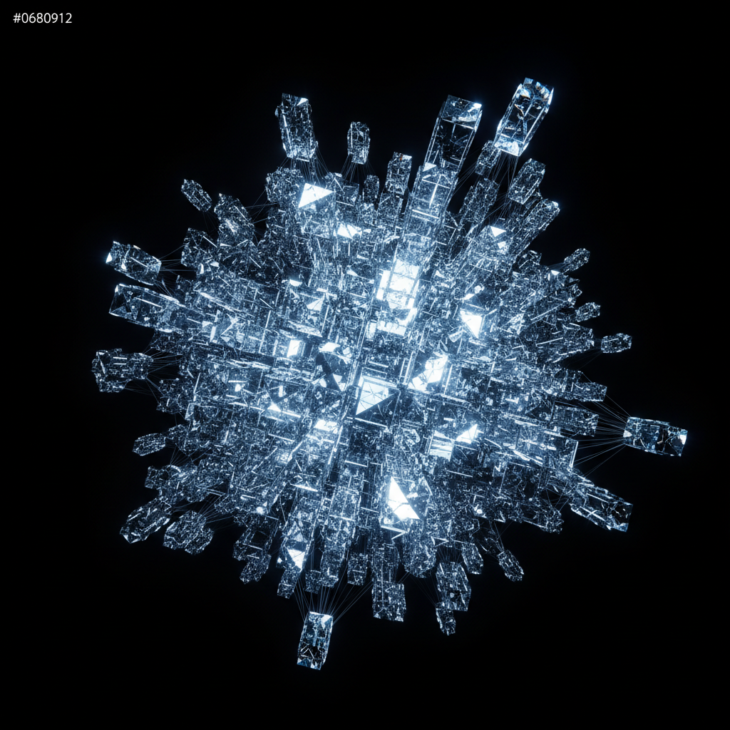 Abstract crystalline digital architecture representing NULYNQ's application engineering