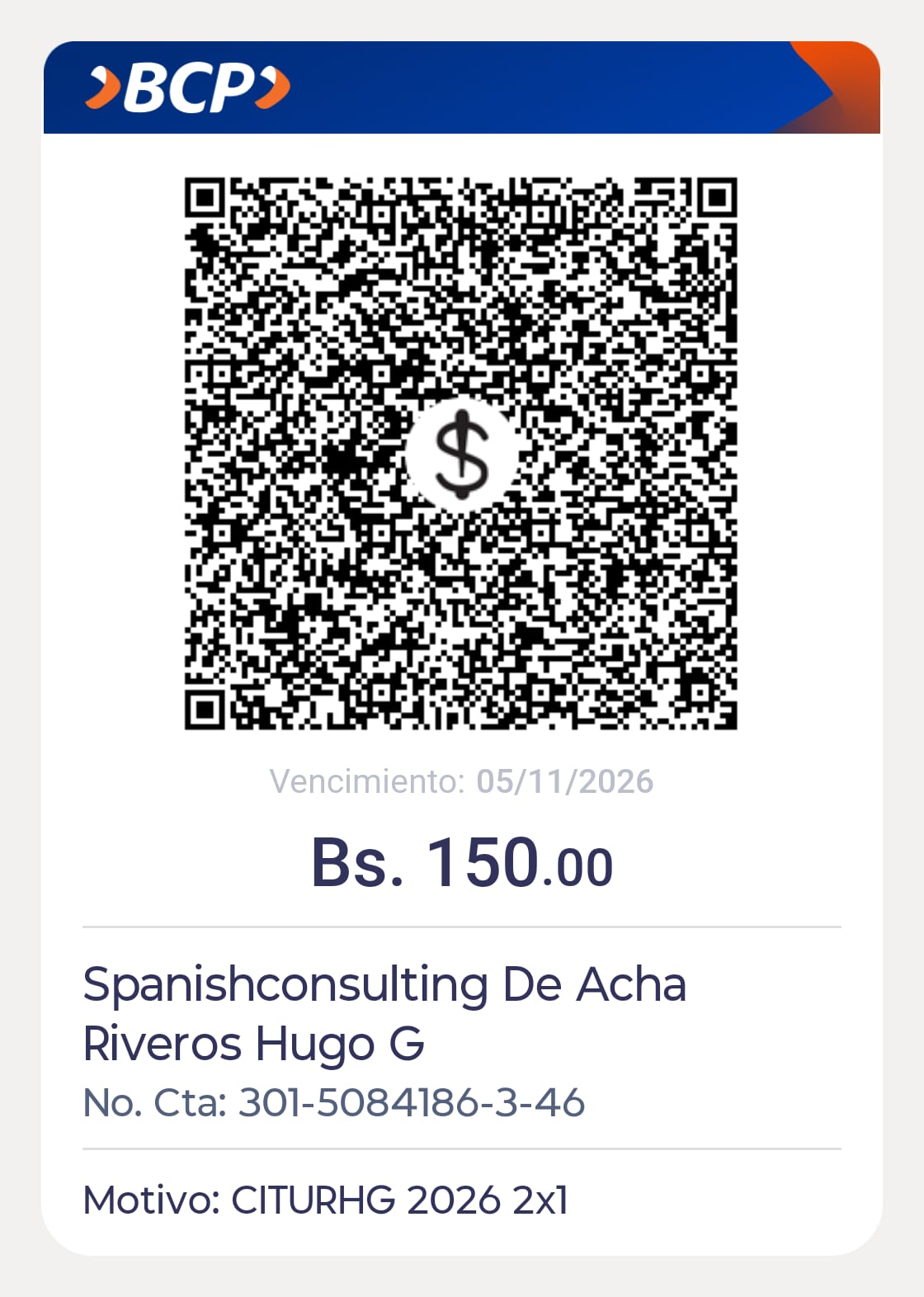 QR de pago 2x1