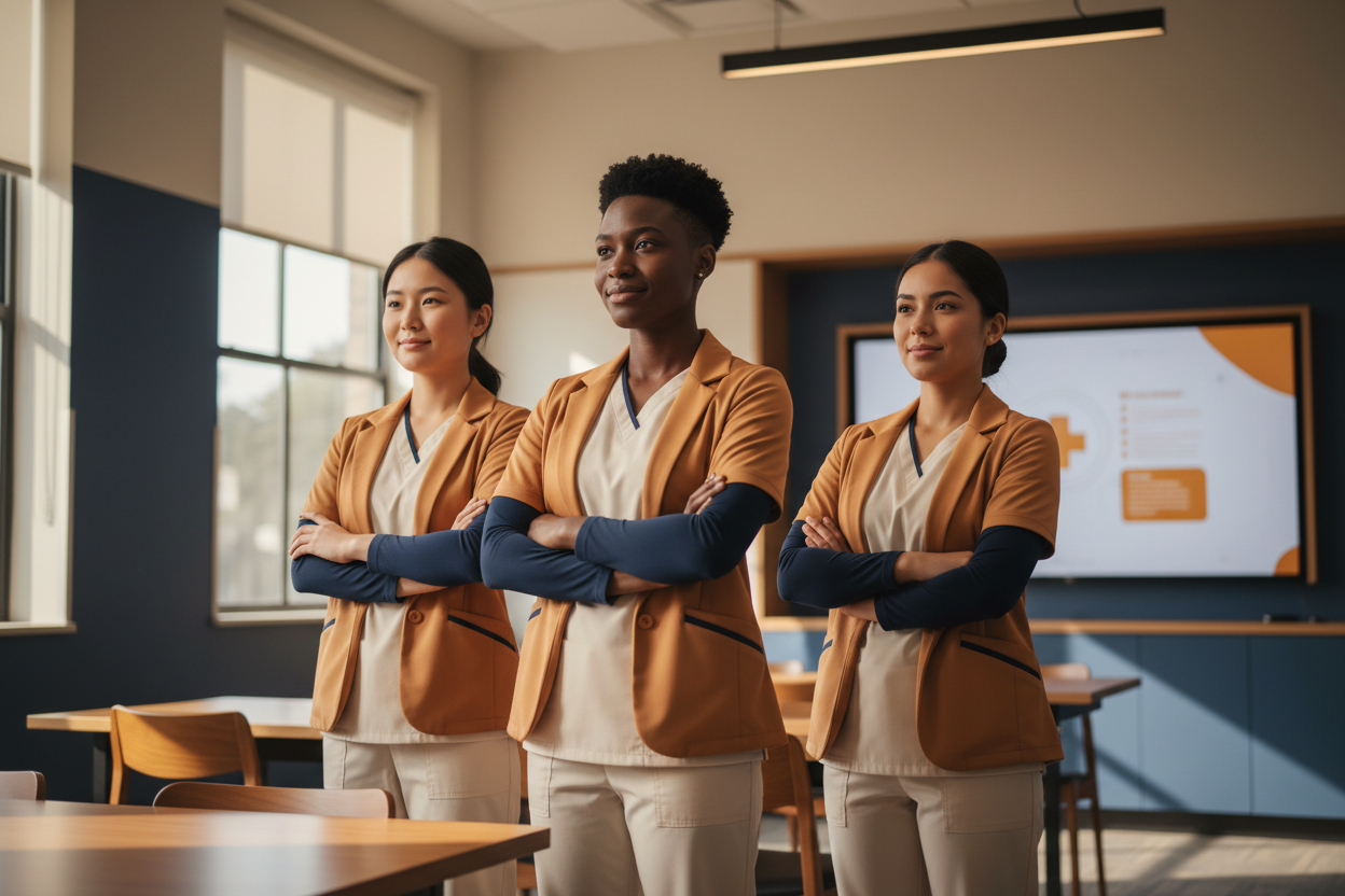 Team of confident caregivers ready to serve