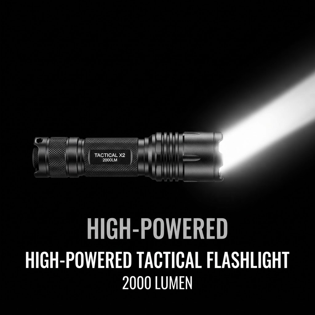High-Powered Tactical Flashlight 2000 Lumen