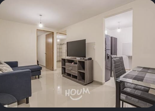 Departamento amueblado con cocina y comedor integrados