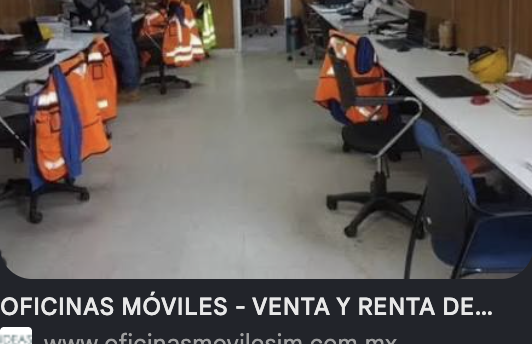 Oficina móvil de obra con equipamiento industrial
