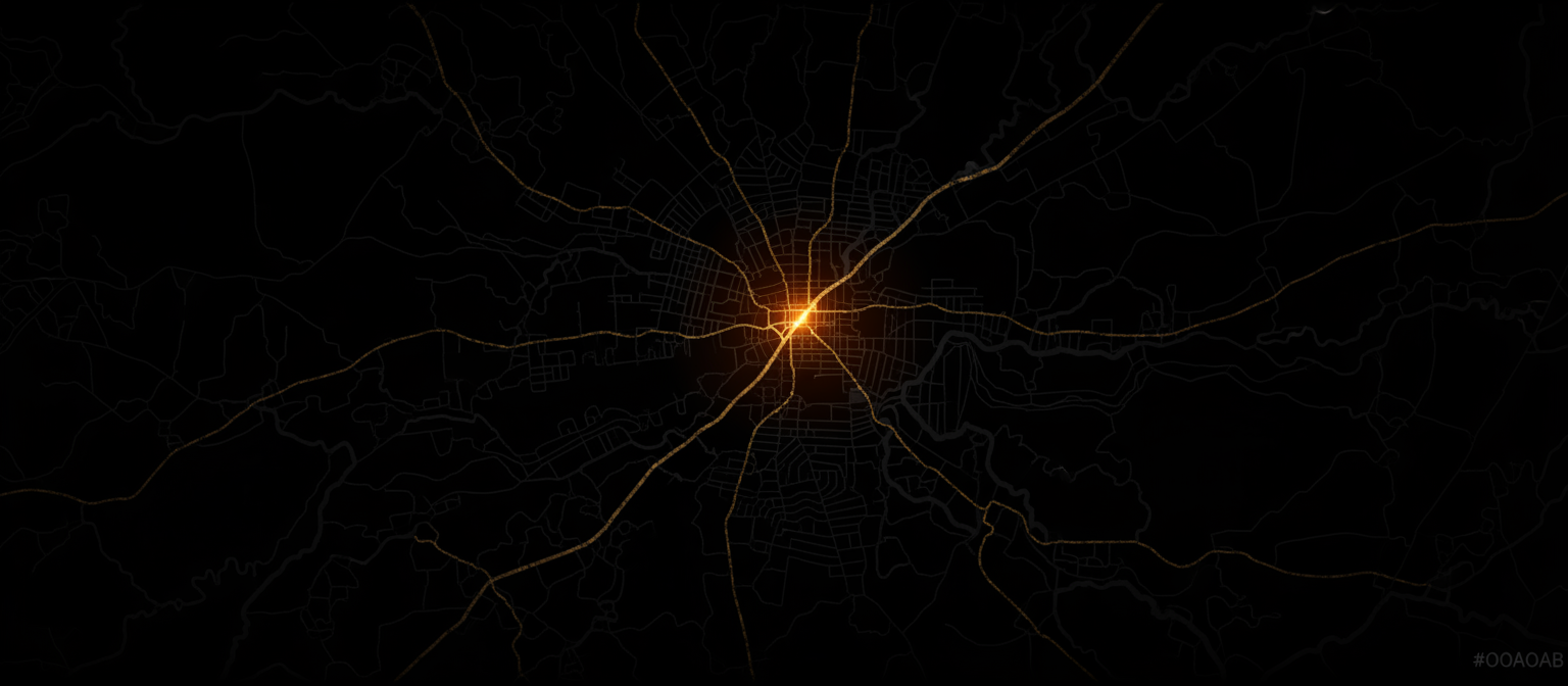Stylized map of Athens, Tennessee area