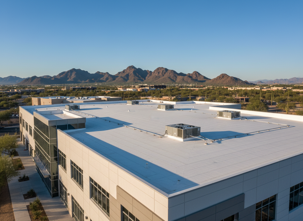 Commercial building with flat roof in Phoenix
