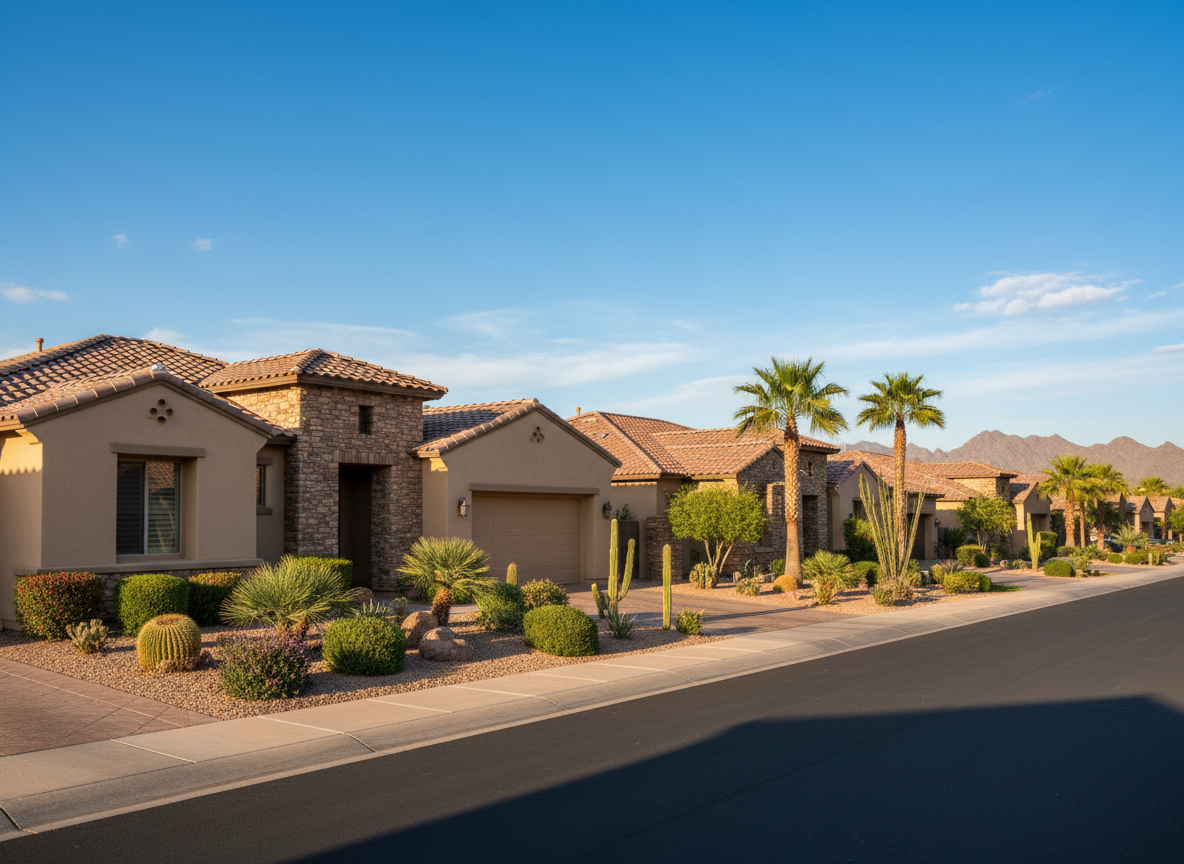 Residential homes with tile roofs in Arizona